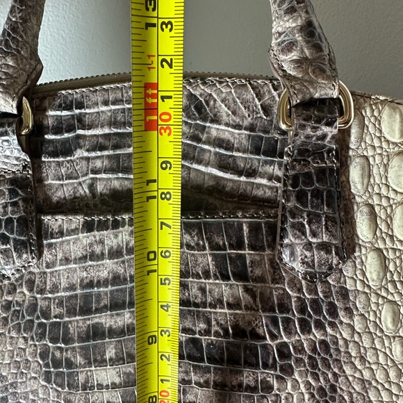 Brahmin large Duxbury Satchel crocodile genuine leather handbag - Picture 6 of 9